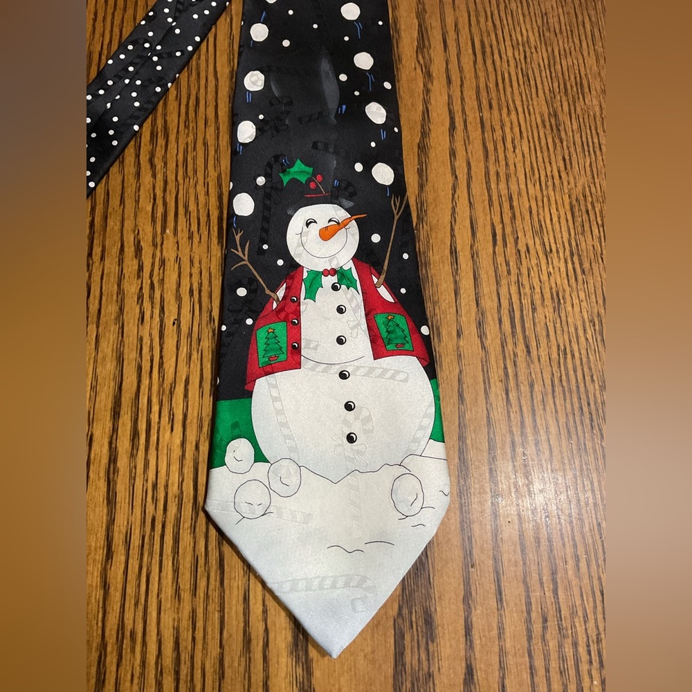 Snowman Holiday Silk Necktie
